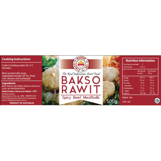 Bakso Rawit Ani - Spicy Beef Meatball 500g