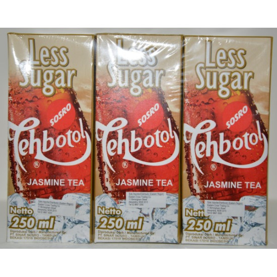 Sosro - TehBotol ORIGINAL or Less Sugar Jasmine Tea 250mlx6